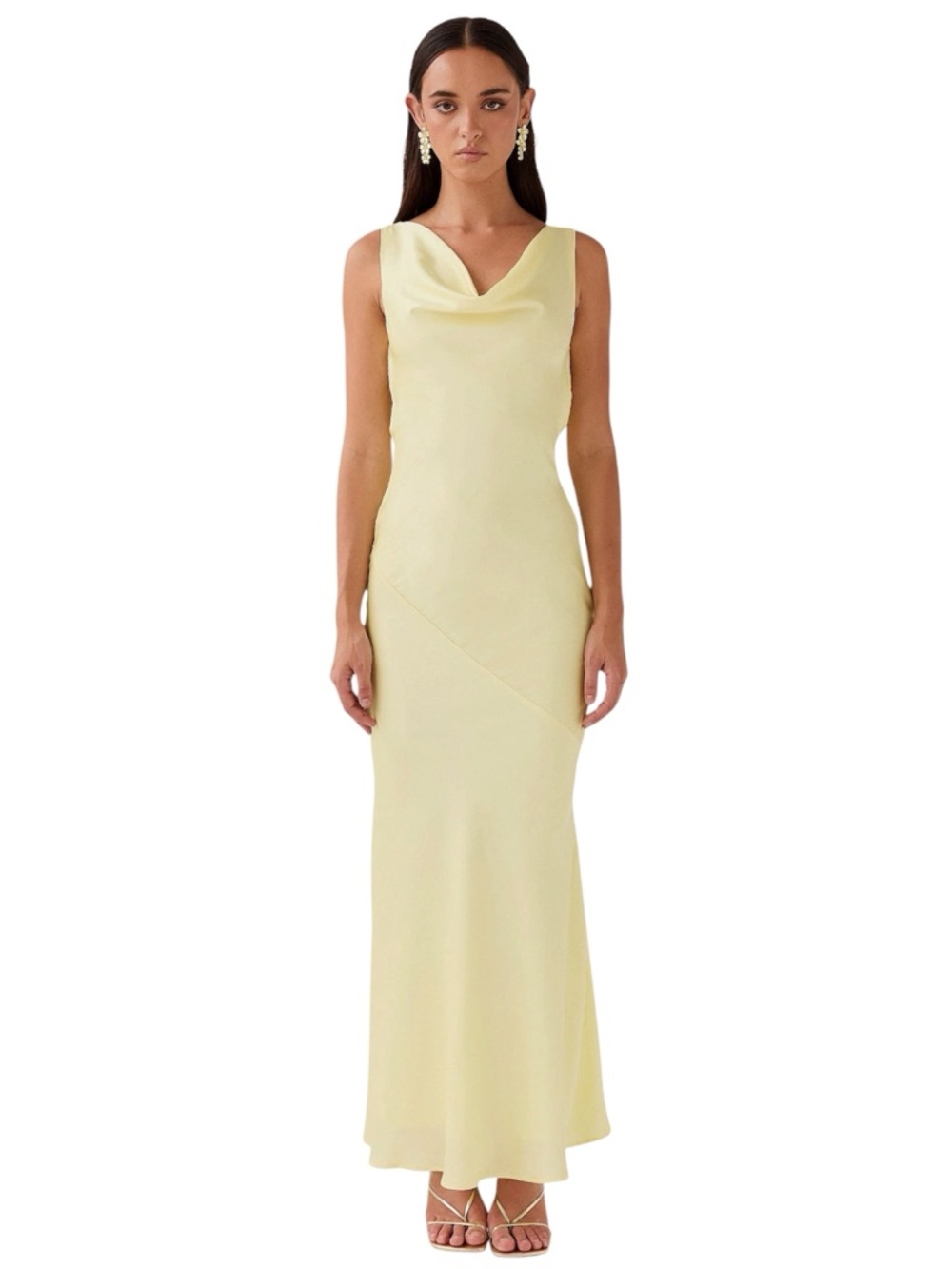 NWT Peppermayo Be Mine Satin Maxi Dress in Canary